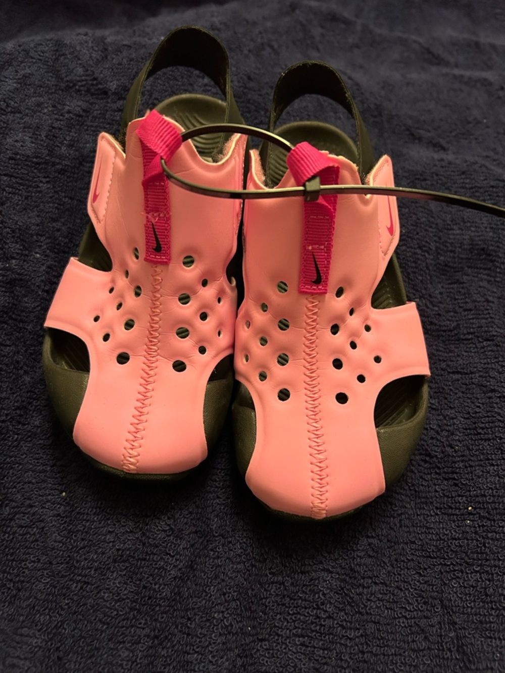 Nike Kids black and Pink Vented Water Sandals